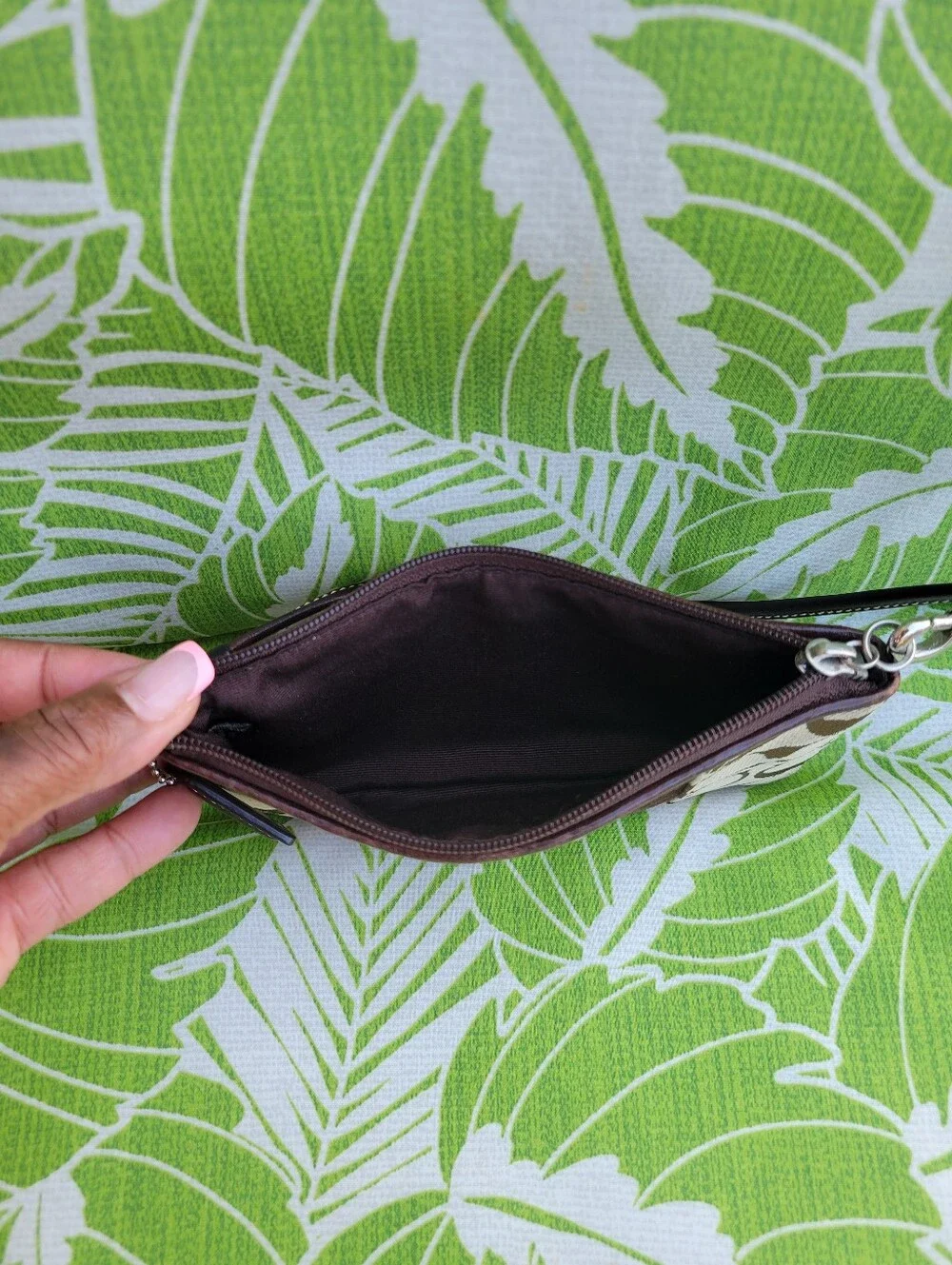 Coach Signature Canvas and Suede Stripe Wristlet